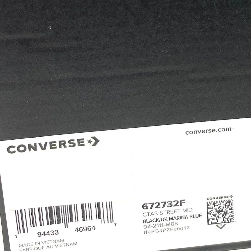 💖MEGA SALE💖Converse Ctas Street Mid Black Marina Shoes Junior Canvas 672732F - Picture 9 of 9